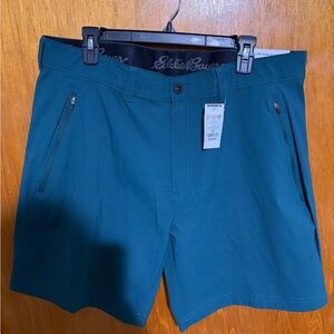 Eddie Bauer Men's Teal Flat Front Shorts